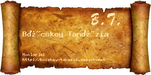 Böcskey Tanázia névjegykártya